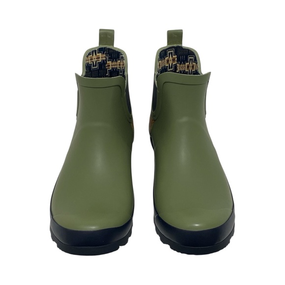 Pendleton Moss Green Chelsea Aztec Print Rain Boots - NEW - Women’s Size 10 - Picture 2 of 9